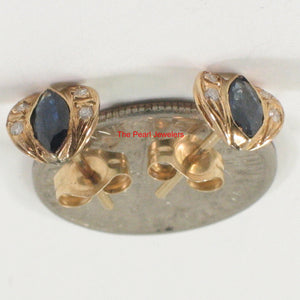 1200091-14k-Yellow-Gold-Genuine-Marquise-Blue-Sapphire-Diamond-Stud-Earrings