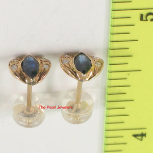 1200091-14k-Yellow-Gold-Genuine-Marquise-Blue-Sapphire-Diamond-Stud-Earrings