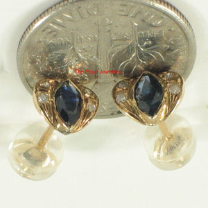 1200091-14k-Yellow-Gold-Genuine-Marquise-Blue-Sapphire-Diamond-Stud-Earrings