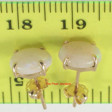 Load image into Gallery viewer, 1200130-14k-Yellow-Gold-Oval-Genuine-Australian-Opal-Stud-Earrings