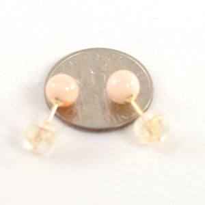 1300010-14k-Gold-5-5.5mm-Angel-Skin-Coral-Bead-Stud-Earrings