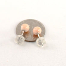 Load image into Gallery viewer, 1300015-14k-White-Gold-5-5.5mm-Angel-Skin-Coral-Bead-Stud-Earrings