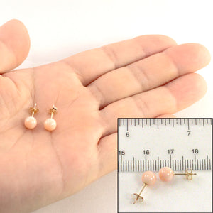 1300020-14k-Gold-5.5-6mm-Angel-Skin-Coral-Bead-Stud-Earrings