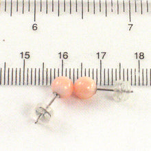 Load image into Gallery viewer, 1300025-14k-White-Gold-5.5-6mm-Angel-Skin-Coral-Bead-Stud-Earrings