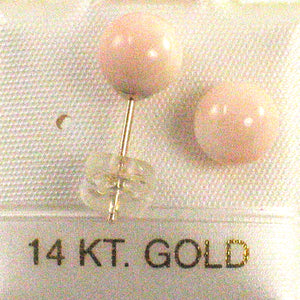 1300030-14k-Gold-6-6.5mm-Angel-Skin-Coral-Bead-Stud-Earrings