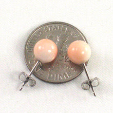 Load image into Gallery viewer, 1300035-14k-White-Gold-6-6.5mm-Angel-Skin-Coral-Bead-Stud-Earrings