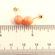 Load image into Gallery viewer, 1300050-Simple-7.5-8mm-Coral-Balls-14k-Yellow-Gold-Stud-Earrings.