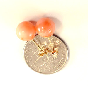 1300050-Simple-7.5-8mm-Coral-Balls-14k-Yellow-Gold-Stud-Earrings.