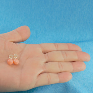 1300050-Simple-7.5-8mm-Coral-Balls-14k-Yellow-Gold-Stud-Earrings.