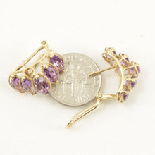 Load image into Gallery viewer, 1300062-14k-Yellow-Solid-Gold-Omega-Clip-Genuine-Amethyst-Earrings