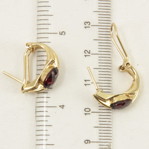 1300073-14k-Yellow-Solid-Gold-Omega-Clip-Genuine-Garnet-Diamond-Earrings