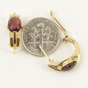 1300073-14k-Yellow-Solid-Gold-Omega-Clip-Genuine-Garnet-Diamond-Earrings