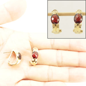 1300073-14k-Yellow-Solid-Gold-Omega-Clip-Genuine-Garnet-Diamond-Earrings