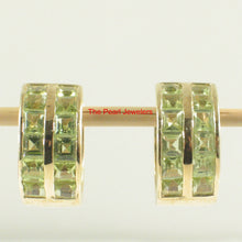 Load image into Gallery viewer, 1300123-14k-Yellow-Gold-Omega-Clip-Peridot-Channel-Earrings