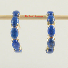 Load image into Gallery viewer, 1300181-14k-Yellow-Gold-Oval-Cut-Natural-Blue-Lapis-Lazuli-Stud-Earrings