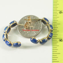 Load image into Gallery viewer, 1300181-14k-Yellow-Gold-Oval-Cut-Natural-Blue-Lapis-Lazuli-Stud-Earrings