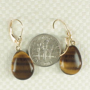 1300191B-14k-Yellow-Gold-Lever-Back-Genuine-Brown-Tiger-Eye-Dangle-Earrings