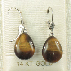 1300196-14k-White-Gold-Lever-Back-Genuine-Brown-Tiger-Eye-Dangle-Earrings