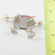 Load image into Gallery viewer, 1300223-14k-Yellow-Gold-Love-Heart-Blue-Topaz-Dangle-Stud-Earrings