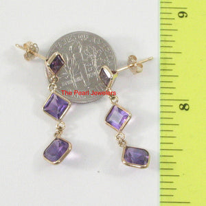 1300233-14k-Yellow-Gold-Triple-Genuine-Purple-Amethyst-Dangle-Stud-Earrings
