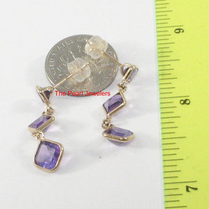 1300233-14k-Yellow-Gold-Triple-Genuine-Purple-Amethyst-Dangle-Stud-Earrings