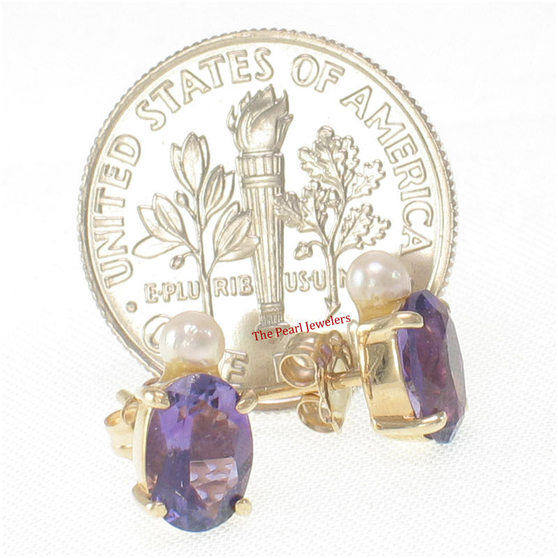 1300274-14k-Yellow-Gold-Genuine-Oval-Purple-Amethyst-Pearl-Stud-Earrings