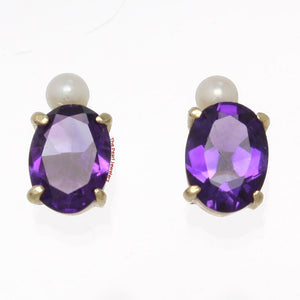 1300274-14k-Yellow-Gold-Genuine-Oval-Purple-Amethyst-Pearl-Stud-Earrings