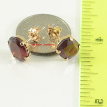 Load image into Gallery viewer, 1300283-14k-Yellow-Gold-Oval-Cut-Natural-Garnet-Stud-Earrings