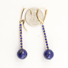 Load image into Gallery viewer, 1300301-Lapis-14K-Yellow-Gold-Dangling-Earrings