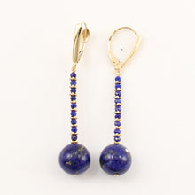Load image into Gallery viewer, 1300301-Lapis-14K-Yellow-Gold-Dangling-Earrings