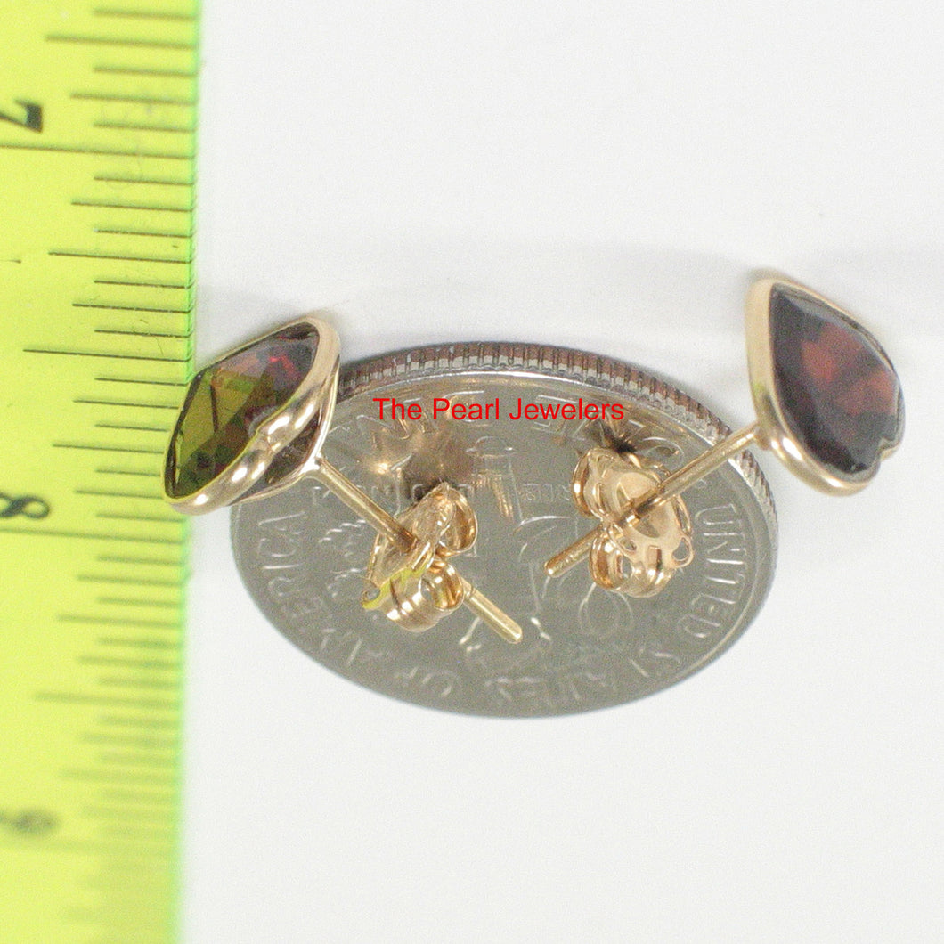 1300342-14k-Yellow-Gold-Heart-Garnet-Stud-Earrings