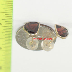 1300342-14k-Yellow-Gold-Heart-Garnet-Stud-Earrings