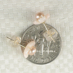 1300361-Natural-Angel-Skin-Coral-Carved-Flower-Pearl-14K-Yellow-Gold-Earrings