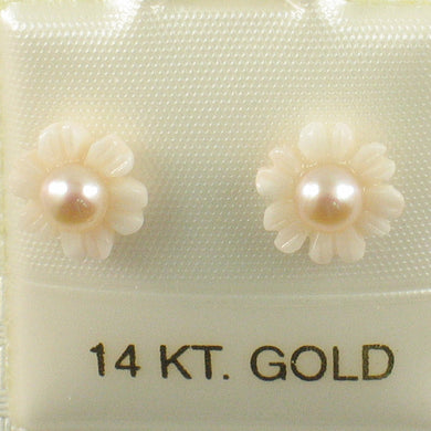 1300367-Natural-Angel-Skin-Coral-Carved-Flower-Pearl-14K-White-Gold-Earrings