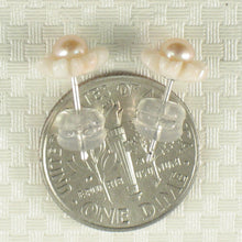 Load image into Gallery viewer, 1300367-Natural-Angel-Skin-Coral-Carved-Flower-Pearl-14K-White-Gold-Earrings