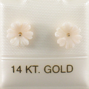 1300391-Natural-Pale-Pink-Coral-Carved-Flower-14K-Yellow-Gold-Stud-Earrings