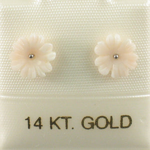 1300396-14K-White-Gold-Natural-Pale-Pink-Coral-Carved-Flower-Stud-Earrings