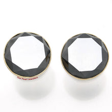 Load image into Gallery viewer, 1300403-14k-Yellow-Gold-Genuine-Faced-Tablet-Hematite-Stud-Earrings