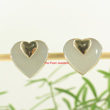 Load image into Gallery viewer, 1300420-14k-Yellow-Gold-Heart-in-Heart-White-Mother-of-Pearl-Stud-Earrings