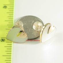Load image into Gallery viewer, 1300420-14k-Yellow-Gold-Heart-in-Heart-White-Mother-of-Pearl-Stud-Earrings