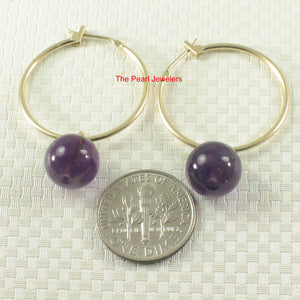 1300593-14k-Yellow-Gold-Hoop-Purple-Amethyst-Dangle-Earrings
