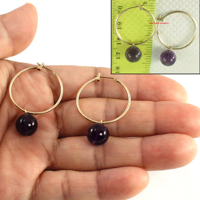 1300593-14k-Yellow-Gold-Hoop-Purple-Amethyst-Dangle-Earrings