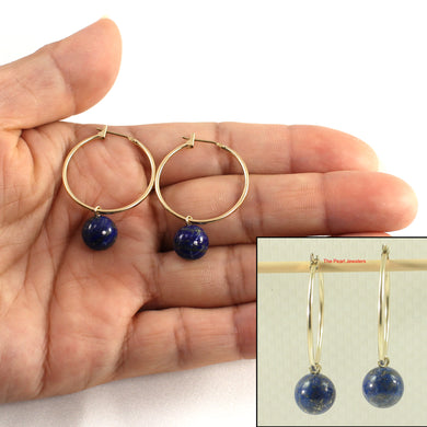 1300594-Real-14k-Yellow-Gold-Hoop-Blue-Lapis-Dangle-Earrings