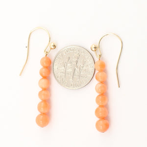 1300634-14K-Yellow-Gold-Pink-Coral-Beads-Hook-Earrings