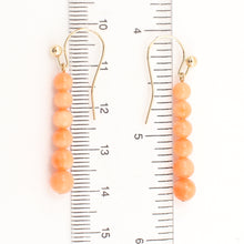 Load image into Gallery viewer, 1300634-14K-Yellow-Gold-Pink-Coral-Beads-Hook-Earrings
