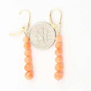 1300624-Pink-Coral-Beads-14K-Yellow-Gold-Leverback-Earrings