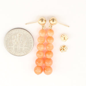 1300644-Pink-Coral-Beads-14K-Yellow-Gold-Leverback-Earrings