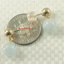 Load image into Gallery viewer, 1301010-14k-Yellow-Gold-Well-Match-Dangle-Blue-Aquamarine-Stud-Earrings