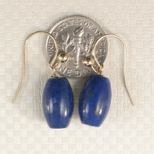 Load image into Gallery viewer, 1301040-Natural-Gemstone-Blue-Lapis-14k-Yellow-Gold-Fish-Hook-Earrings