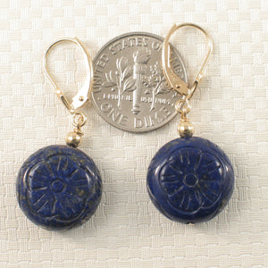 1301070-14k-Yellow-Gold-Leverback-Natural-Gemstone-Blue-Lapis-Earrings